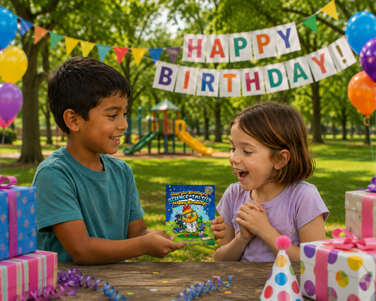 Science-Tastic Birthday Card for Kids – Happy Birthday Scientist Greeting Card with Birthday Badge