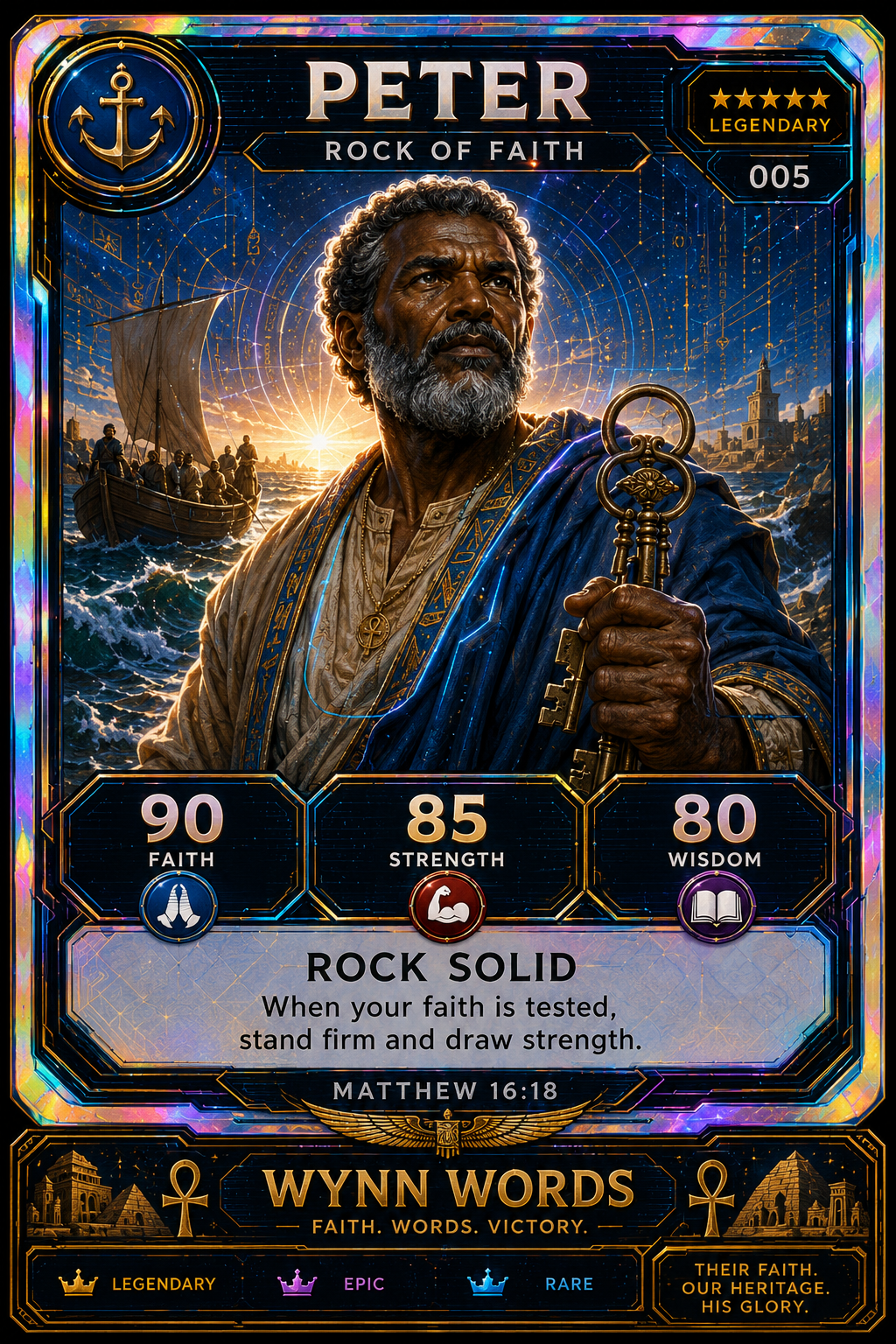 Wynn Words Trading Card – Peter | Rock of Faith