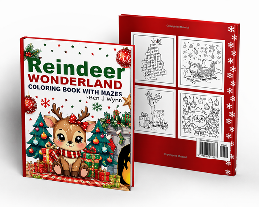 Christmas Reindeer Coloring: Activity Book
