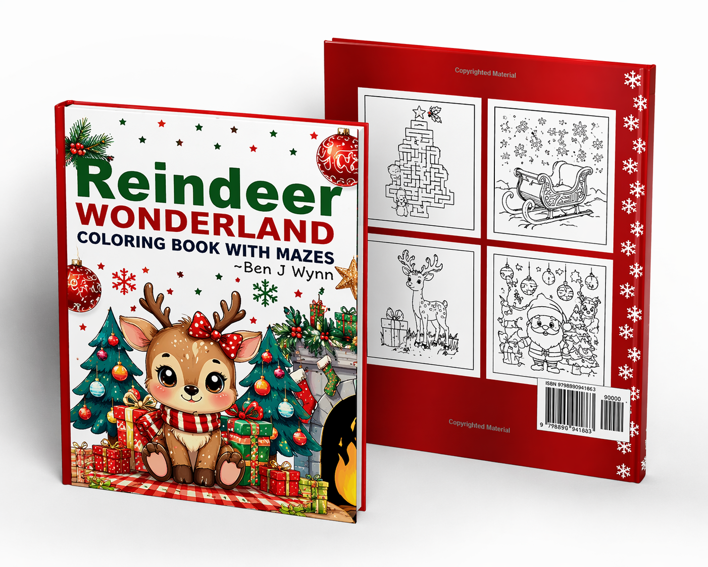 Christmas Reindeer Coloring: Activity Book