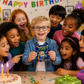 Blast Off It’s Your Birthday! Space-Themed Kids Birthday Card with Birthday Badge